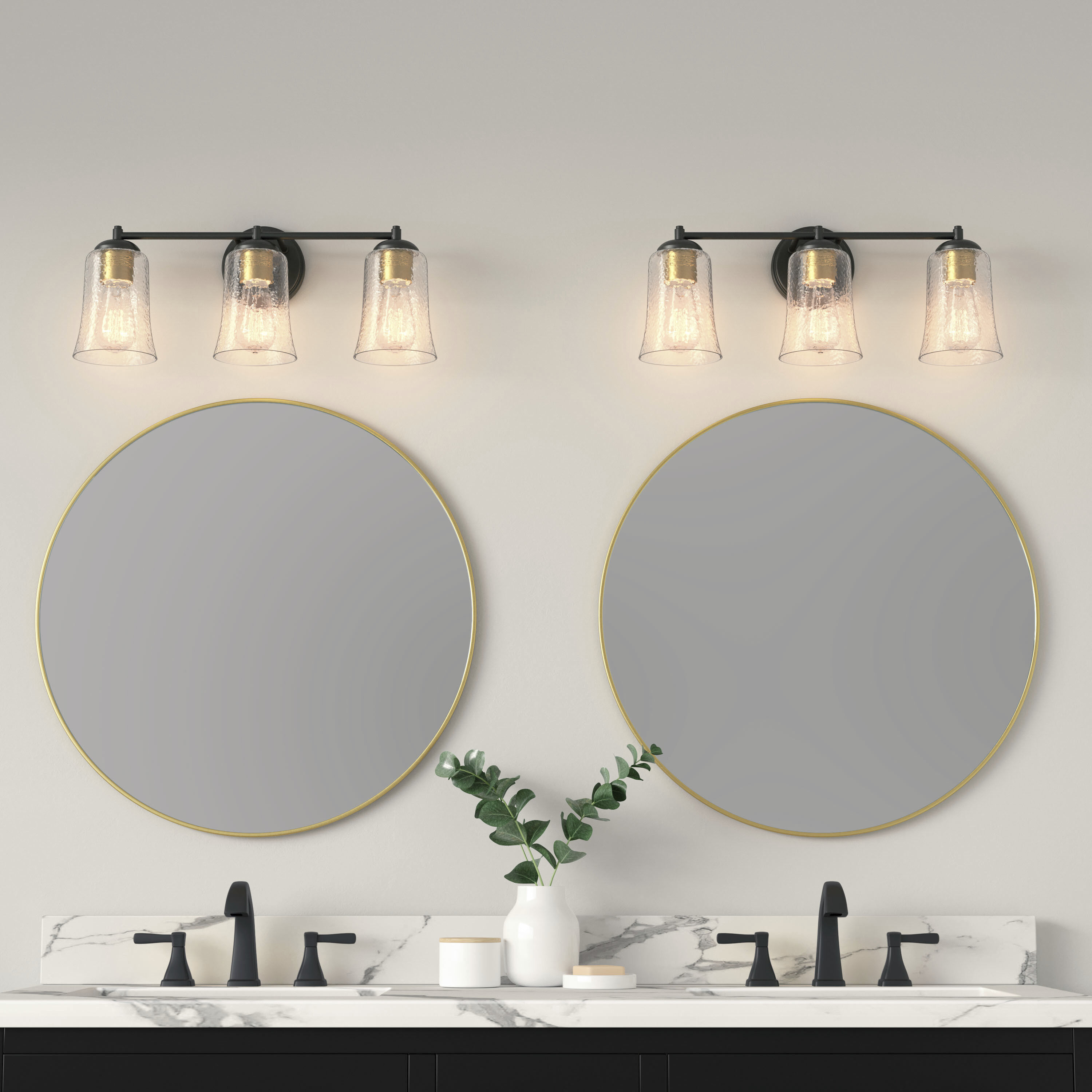 Abilene 3 Light 21.75 inch Matte Black Bathroom Vanity Light Wall Light